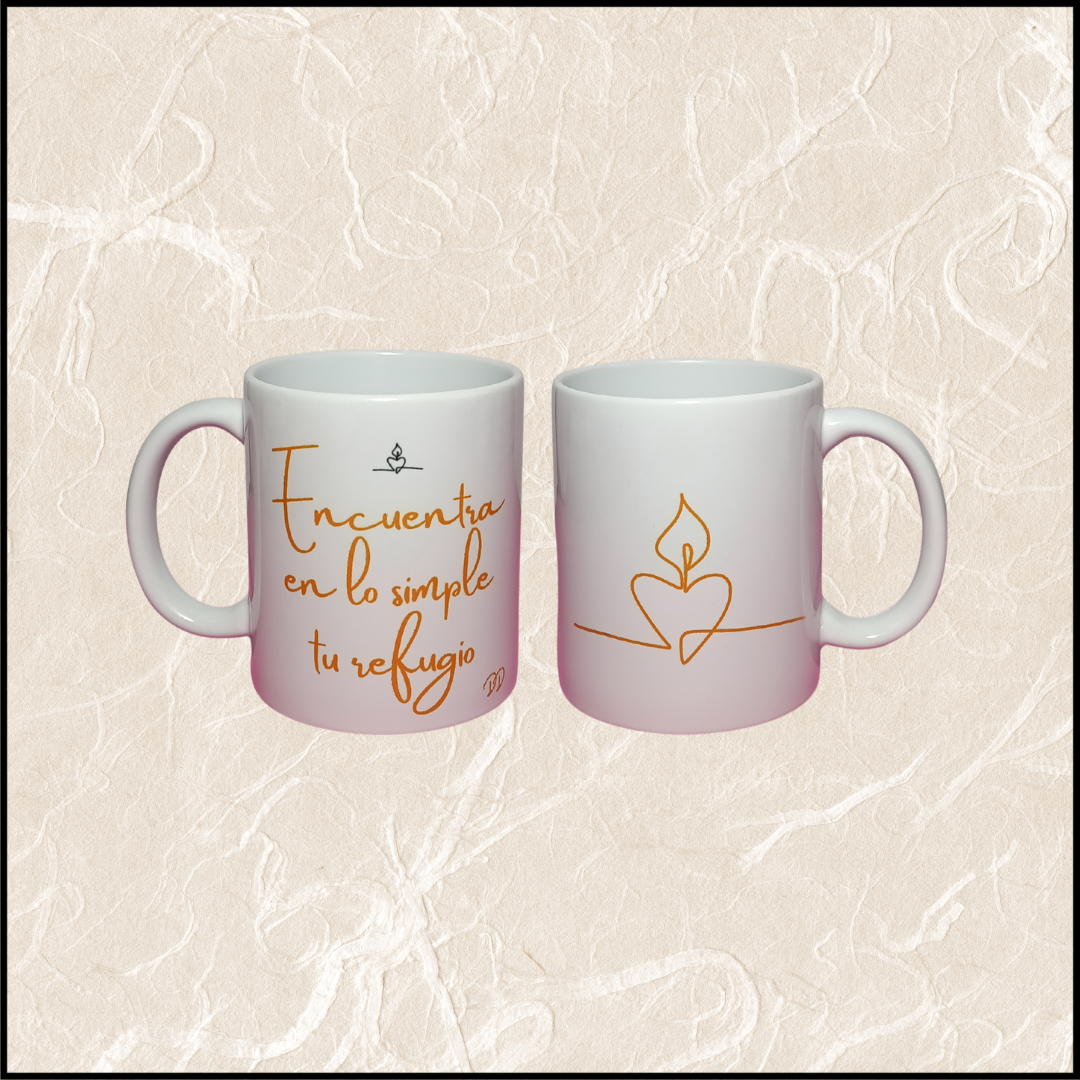 Taza personalizada "Encuentra en lo simple tu refugio"