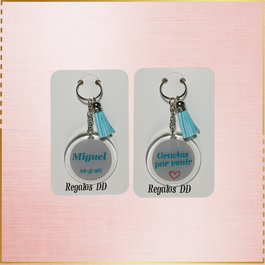 Llavero personalizado " Gracias por venir"