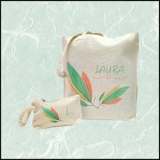 Pack regalos con bolsa tote personalizada y neceser personalizado