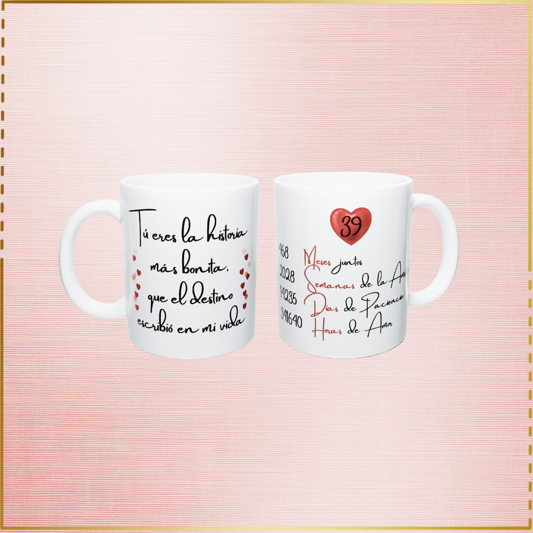 Taza personalizada "Feliz aniversario"