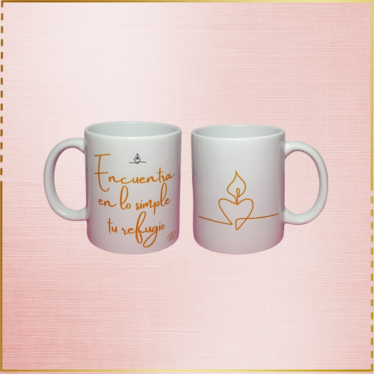 Taza personalizada "Encuentra en lo simple tu refugio"